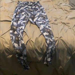 Blue patterned pants